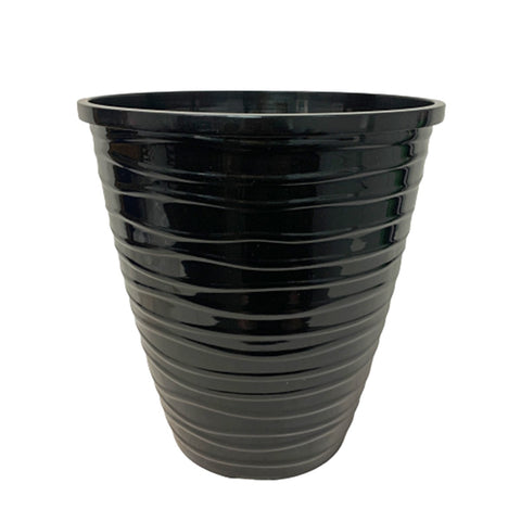 Decorative Planter Pot - Black Wave Design (Zhong Tian Guang Yuan 中天广原)
