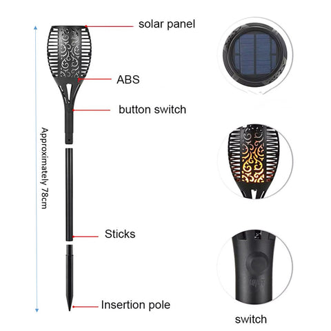 LED Waterproof Solar Garden Torch Light