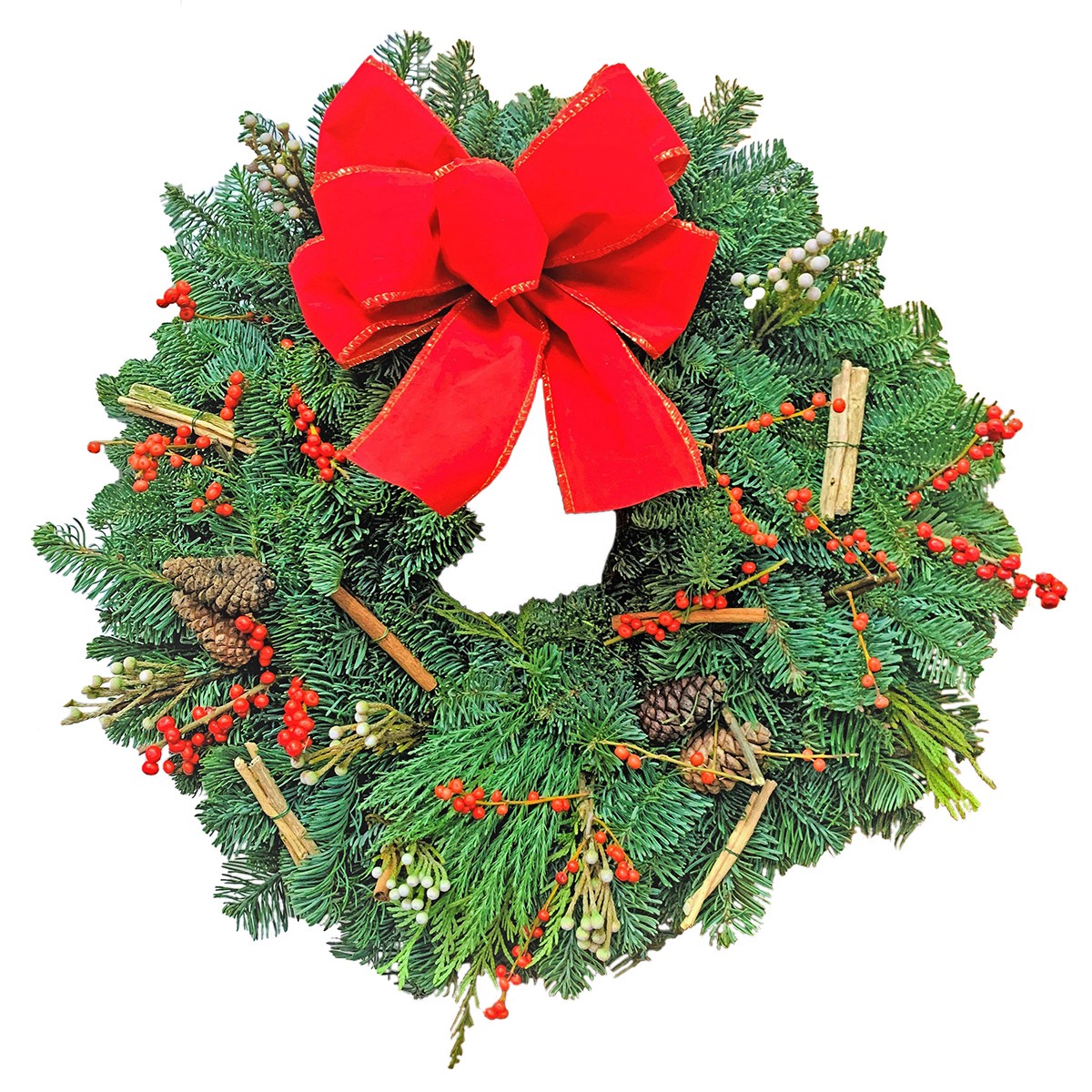 Decorated 13-30 inch Fresh Christmas Wreath Candy Floriculture