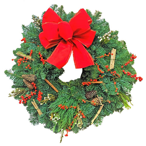 Decorated 13-30 inch Fresh Christmas Wreath Candy Floriculture