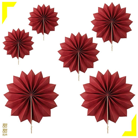 Decorative Japanese-Style Paper Fan Set