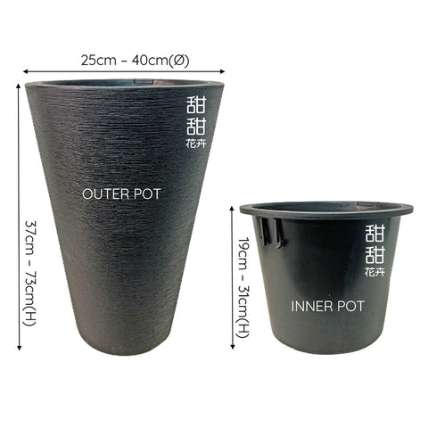 ROUND Nordic Self-Watering Plant Pot (Plastic)