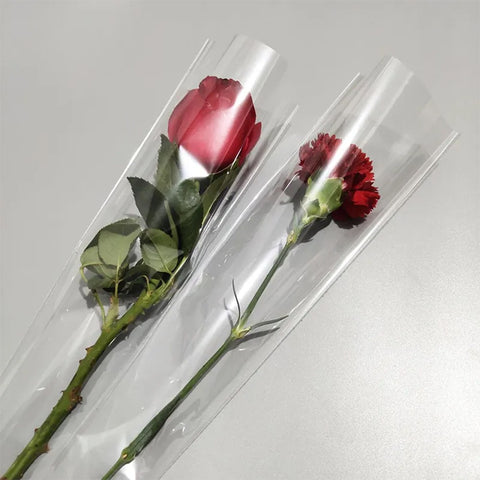 Clear Single Flower Packaging Bag 50pcs