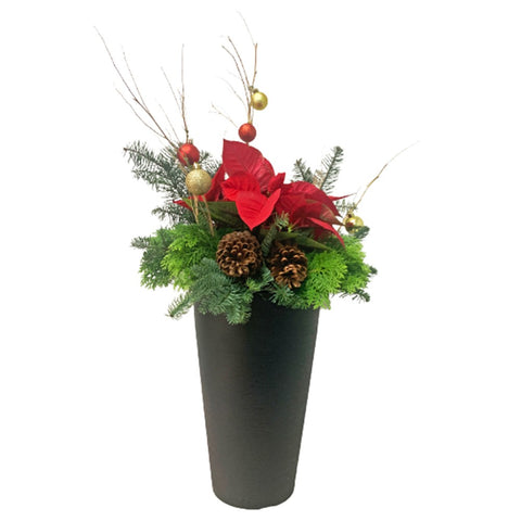 [Festive] Decorated Poinsettia & Christmas Freshcuts Centrepiece