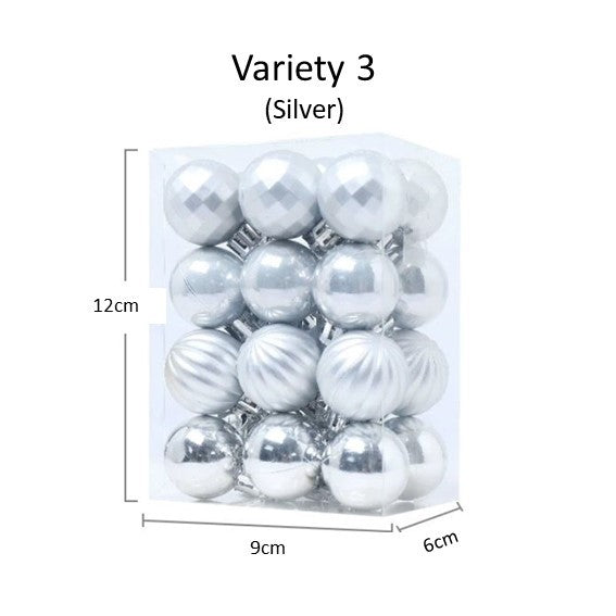 3cm(Ø) Christmas Ornament Balls (24 pcs) Candy Floriculture