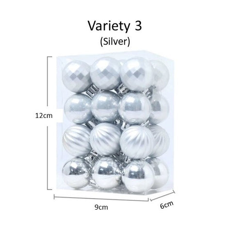 3cm(Ø) Christmas Ornament Balls (24 pcs) Candy Floriculture