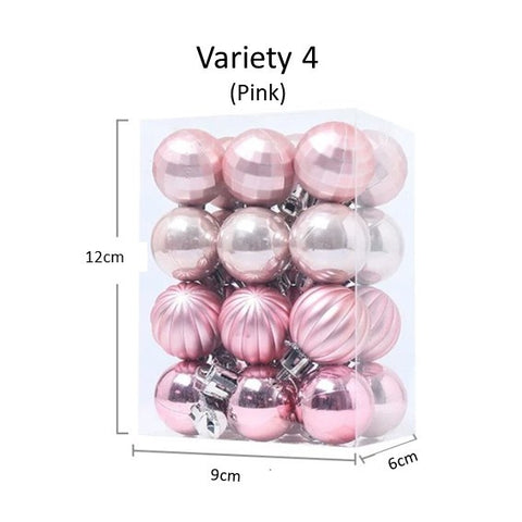 3cm(Ø) Christmas Ornament Balls (24 pcs) Candy Floriculture