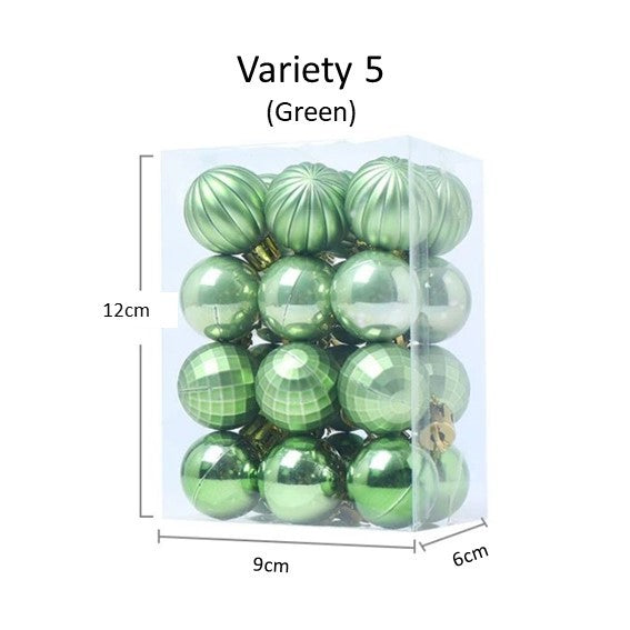 3cm(Ø) Christmas Ornament Balls (24 pcs) Candy Floriculture
