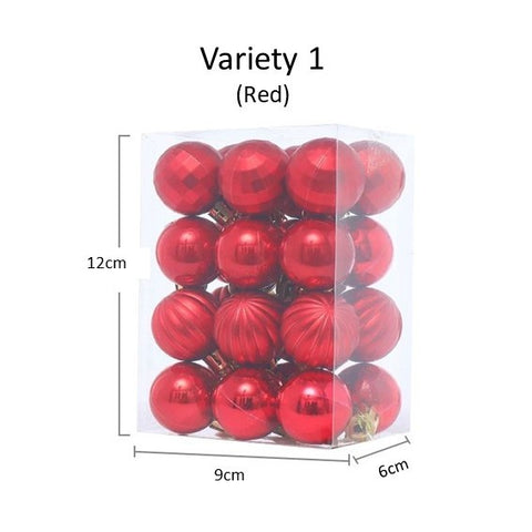 3cm(Ø) Christmas Ornament Balls (24 pcs) Candy Floriculture