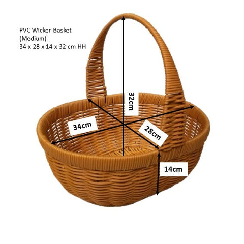 PVC Wicker Basket with Handle 4191