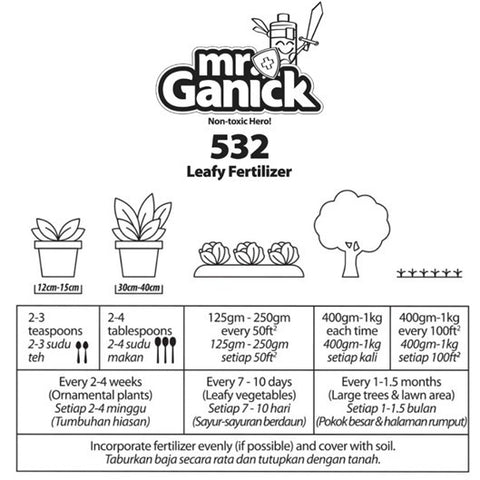MR GANICK Leafy Fertilizer 532 叶面肥 (Baba)