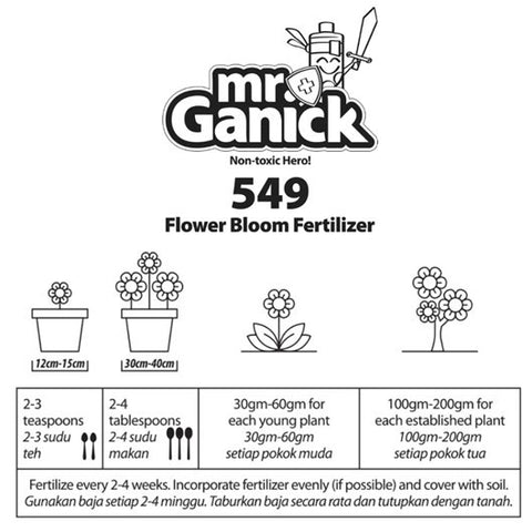 MR GANICK Flower Bloom Fertilizer 549 开花肥 (Baba)