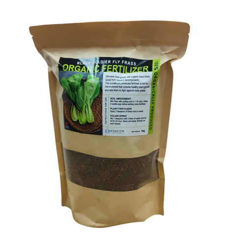 Black soldier fly frass organic fertilizer