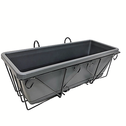 Rectangular Planter Box With Metal Rack