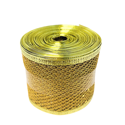 Christmas Glitter Mesh Ribbon Candy Floriculture