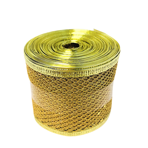 Christmas Glitter Mesh Ribbon Candy Floriculture