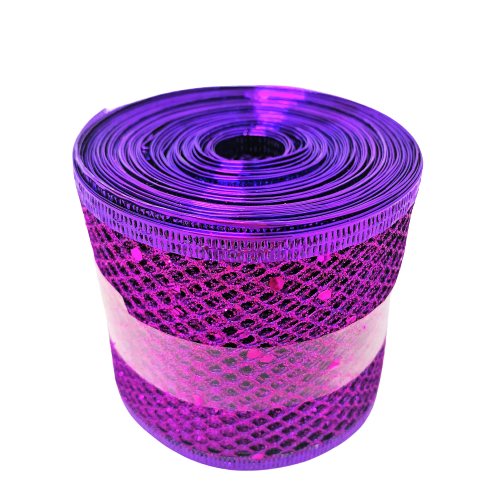 Christmas Glitter Mesh Ribbon Candy Floriculture
